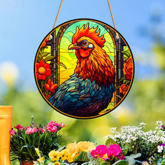 Round Rooster Suncatchers